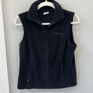 COLUMBIA Women's Fleece Vest with Zipper and Pockets ~ Black X-Small